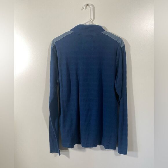 Native Code Men’s Henley Long Sleeve shirt in Navy blue size large - Picture 2 of 8